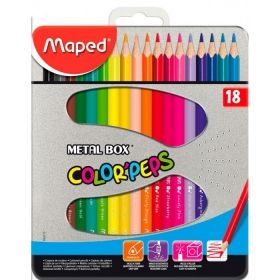 Цветни моливи Мапед COLOR PEPS 18цв. метал.кутия